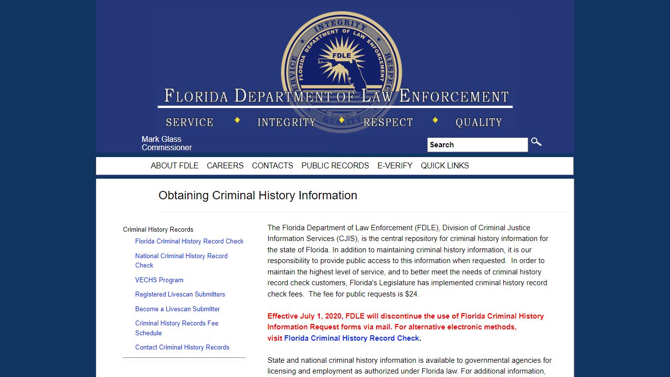 Criminal History Records